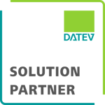 Logo der Auszeichnung als „DATEV SOLUTION PARTNER“ 