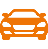 Orangenes Icon mit Auto